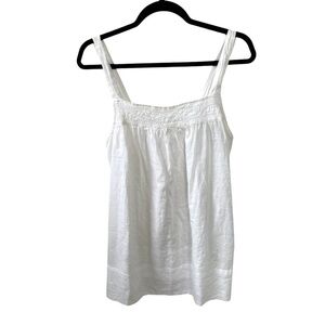 VINCE White Cotton Sleeveless Blouse Tank Top White Ivory L